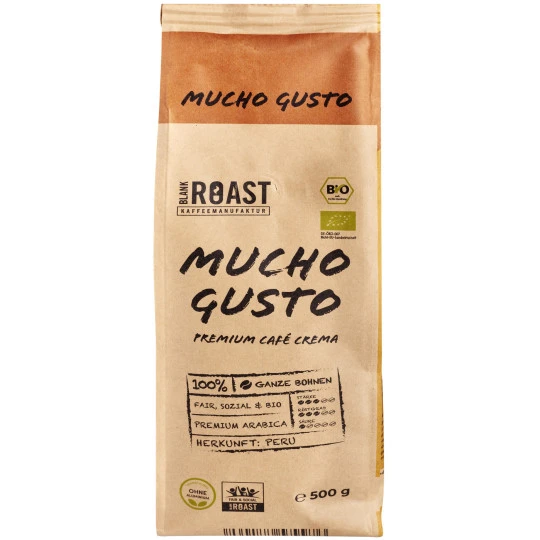 Blank Roast Mucho Gusto Crema Bohnen 500G 1 Blank Roast Mucho Gusto Crema Bohnen 500G