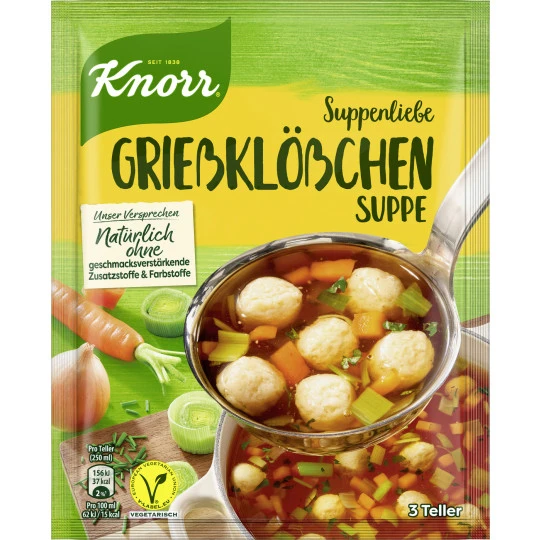 Knorr Suppenliebe Grießklößchen Suppe 36G 1 Knorr Suppenliebe Grießklößchen Suppe 36G