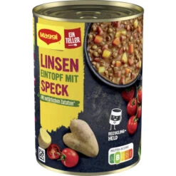 Ein Teller Linsen Eintopf Mit Speck 400G