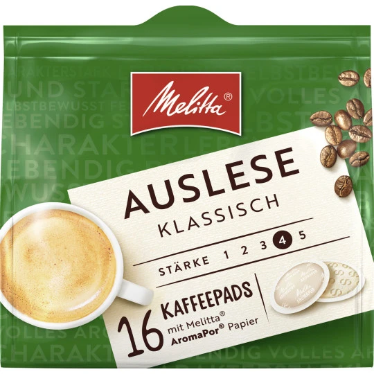 Melitta Auslese Klassisch Kaffeepads 16ST 112G 1 Melitta Auslese Klassisch Kaffeepads 16ST 112G